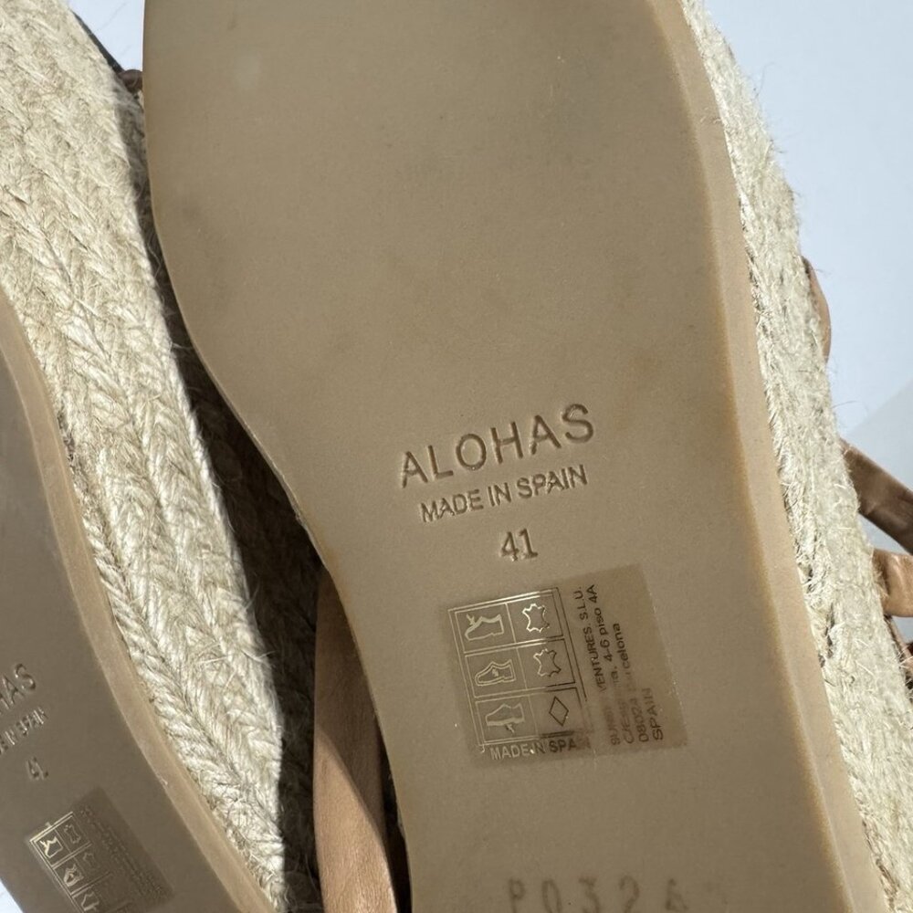 ALOHAS Womens Leather Crossed Platform Espadrille Sandals Size EU41 M US10 - Picture 6 of 6